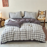 New All-cotton Washed Cotton Printed Checkered Quilt Cover Skin-friendly and Breathable Duvet Cover Without Pillowcase