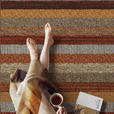 Retro Living Room Carpet High-grade Striped Bedroom Rugs Fashionable Creative Light Luxury Sofa Coffee Table Mats Tapis Alfombra