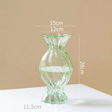 Modern Textured Glass Vase Decorative Flower Arrangement Container for Tabletop Wedding Party Indoor Home Decor