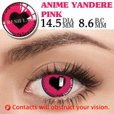 1 Pair Hallowee Contact Lenses for Eyes Cosplay Lenses Anime Lenses Anime Accessories  Lenses Black Lenses Pink Lens