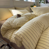 Simple Style Bedding Set Nordic Striped Duvet Cover Set 100% Cotton Flat Sheet Single Twin Size Double Bed Sheet Set For Bedroom