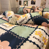 Ins Style Fashion Butterfly Bedding Set For Girls Boys Double Size Flat Sheet Duvet Cover Pillowcase Bed Linen Home Textile