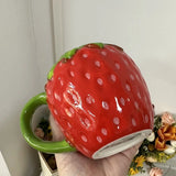 New ceramic cute strawberry cup ins style creative water cup milk mug household coffee cup breakfast