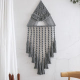 Minimalist Modern Style Hand Knitting Pendant Tassel Cotton Pendant Creativity Home Decoration Bedroom Door Decorative Brown