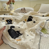 Princess Summer Quilt Washed Cotton Air Conditioner Student Dormi Thin Quilt With Lace Skin-friendly Soft Blanket Home Textiles