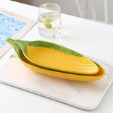 Cartoon creative hand-painted corn ceramic plate relief personalized trend fruit plate snack plate refreshment plate 2PCS