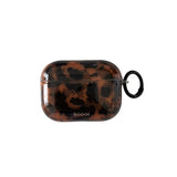 Tortoiseshell Case for AirPods 1/2/3/4/Pro/Pro 2, Shockproof Glossy Cover, Wireless Charging Compatible, Stylish Amber Design