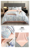 Flower Printed Duvet Cover Set Satin Silk Bed Cover Sets for Summer Queen/King Size Silky plumones de cama Coolling Bedding Set