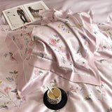 600TC Lyocell Cotton Soft Breathable Flowers Print Bedding Set Duvet Cover Set Bed Sheet/With Elastic Band Bed Sheet Pillowcases