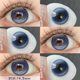1 Pair(2pcs) Clever Brown/Black-Gray/Coffee Big Eye Enlarging Colored Contact Lenses 14.5mm Half Yearly High Moisture