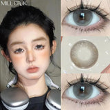 2PCS Colored Beautiful Pupil Contact Lenses Myopia Cosmetic for Artificial pupil Degree lens Prescription Yearly