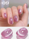 12ml 1-16pcs Autumn Nails New Clear Pink Glass Bead Moonlight Magnet Cat Eye Gel Nail Polish Whitening Nail Supplies