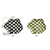 Checkerboard Ceramic Plate Jewelry Storage Plate Dessert Plate Dessert Plate Home Decoration Retro Dinner Plate Tableware