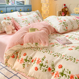 New Style 200-gram Fresh Light Milk Fleece Single Quilt Cover Autumn Winter Printed Cartoon Fleece Warm Student Duvet Cover