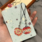 Mobile Phone Lanyard, Clear and Transparent Printed Apple Keychain Pendant, Ins Super Fairy Schoolbag and Pen Case Pendant