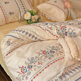Luxury 100% Cotton Boho Pattern Printed Bedding Set Fashion Breathable Quilt Cover Sets Queen King Bed Linens for Summer Autumn