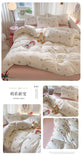 Knitted Class A Bedding Set Floral Style Bed Linen Set Soft Double Yarn Four-Piece Set Quilt Cover Set Bed Sheets Gift for Home