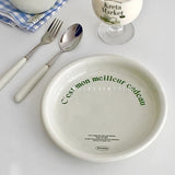 Milk Green Ceramic Tableware Vintage Home Salad Bowl Breakfast Plate Senior Sense of One Person Food Bowl Plate Set