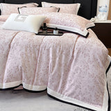 Butterfly Design Bedding Set Luxury 4pcs Pink Egyptian Cotton Duvet Cover sets Flat Sheet Bedspread Pillowcases Home Textiles