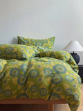 Suower Pure Cotton Color Woven Embroidered Double Layer Bedding Coverlet Quilt Cover Tee Four Piece Set for Students