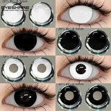 Colored Contact Lenses for Eyes Cosplay Contact Lenses Crazy Lenses Halloween Eyes Lens 1Pair White Lenses Black Lenses