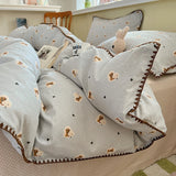 Pure Cotton Bedding Set e  Paaging Girl's Heart Full Cotton Quilt Cover Tee Piece Set Bed eet Bed Canopy