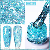 Reflective Glitter Gel Nail Polish Sliver Champagne Sparkling Sequin Semi-permanent Varnishes Soak Off Nail Art Deco