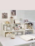 INS Stationery Desk Organizer Stackable Desktop Storage Box Clear Plastic Office Supplies Jewelry Storage Case for Books Sundry