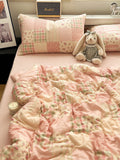 Pure Cotton Floral Printed Double Layer Bedding Set Four Pieces 8 Meters Country Sle Bed eet Cover Quilt Cover Tee Pieces
