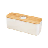 Cutting Board Lid Bread Box With Wooden Lid Bamboo Lid Rectangular Shape Bread Storage Bin Space Saving Spacious Container