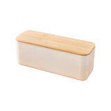 Cutting Board Lid Bread Box With Wooden Lid Bamboo Lid Rectangular Shape Bread Storage Bin Space Saving Spacious Container