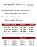 Imitation cotton wrinkled yarn double-layer yarn kapok washable festive romantic big red sheet bed skirt four-piece set