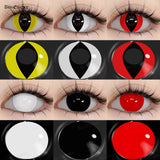 1 Pair Halloween Cosplay Contact Lenses Yellow Cat Eyes Black Lenses Cosplay White Lenses Purple Anime Lenses