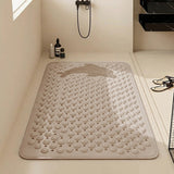 Non-Slip PVC Shower Bath Mat with Suction Cups Hydrophobic Hollow Massage Bathtub Pad Quick-Drain Thickened Bathroom Floor Mat