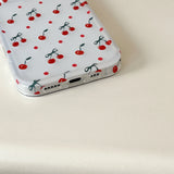 INS Korea Cherry Fruit Phone Case For Iphone 15ProMax 16Pro 13 14 15 16 Pro Max Pendant Bracelet Fundas Cover