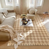 Retro Checkerboard Rugs for Bedroom Home Decor Fluffy Soft Plush Floor Mat Living Room Decoration Carpet Lattice Lounge Rug