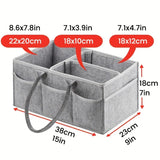 Large Capacity Travel Felt Storage Bag, Portable Multi-functional Felt Organizer Tote Pouch for Cosmetics Sundries Arrangement
