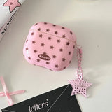 Lovely Brown Star Wireless Bluetooth Earphone Case for Apple AirPods 1 2 3 4 Pro 2 Charge Box Shell With Pink Chain Pendant