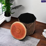 Creative Home Tree Stump Shaped Stool Ottoman Cute Folding Storage Toy Box Collapsible Storage Seat Chest