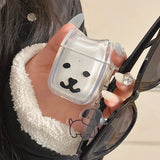 Lnteresting Transparent Line Dog Pattern Hard Silicone Headphone Protection Case for AirPods 1 2 3 4 Pro 2 Shell Cute Cat Cover