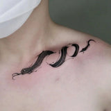 1 Sheet Snake Clavicle Tattoo Sticker Waterproof Lasting Temporary Tattoo
