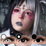 Eye Eyes Color Contacts Colored Contact Lenses Lens Pupil Enlarging Cosplay Anime Black White Blind 2Pcs 1 Year Yearly