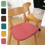 Simple Chair Cushion With Straps Horse Shape Dining Chair Seat Thickened Breathable Cushion Student Horseshoe-shaped Chair Pads