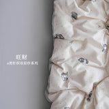 New class A knitted cotton, Tianzhu cotton double-layer yarn four-piece set, simple and skin-friendly, student dormitory