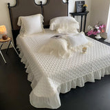 Ruffle Chiffon Lace Duvet Cover Set  2Pcs Pillowcases Sweet Cute Princess Style Bedding set Ultra Soft and Light Weight