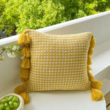 45X45cm Green Stripe Pattern Throw Pillow Cover with Tassels Durable Easy To Clean Cushion Covers Sofa Decor  Pillowcase No Core
