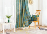 Bohemian Curtains Semi-Blackout Drapes Cotton Linen Window Curtain with Tassel Beige Rod Pocket Bedroom Drapes