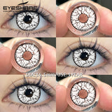 EYESHARE 1Pair Cosplay White Lenses Halloween Color Contact Lenses Red Eye Makeup Lenses Crazy Contact Lenses Black Eyes Lens