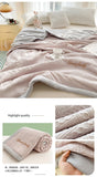 Simple Waffle Blanket Home Summer Quilt Cooling Blanket Nap Air Conditioner Student Dormi Single Double Green Pink Throw Blanket