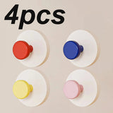 1/4Pcs Colorful Strong Suction Cup Hook No Drill Movable for Bathroom Kitchen Keys Towels Bags Dolls Hanging Organizer